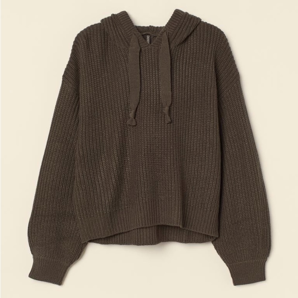 Olive Green midi hooded sweater